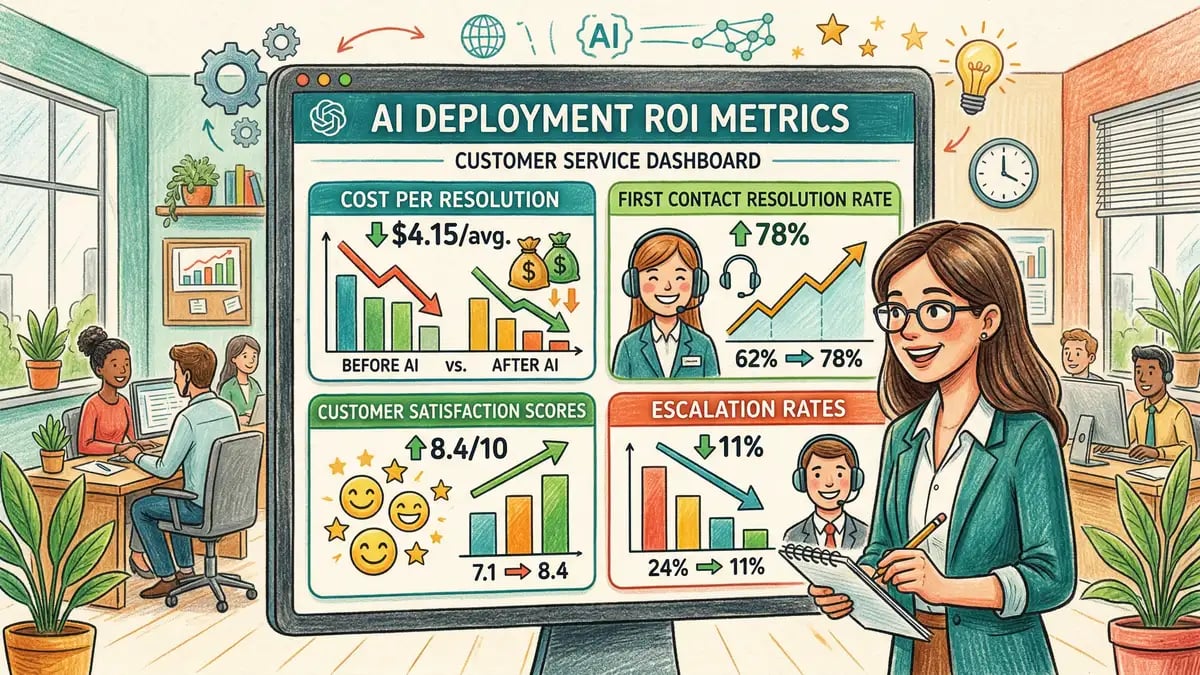 AI agent deployment ROI metrics dashboard for customer service
