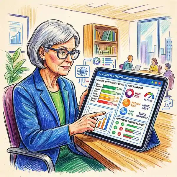 Comparison of AI audit platform features and user interfaces