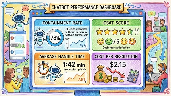 Customer service chatbot performance metrics dashboard