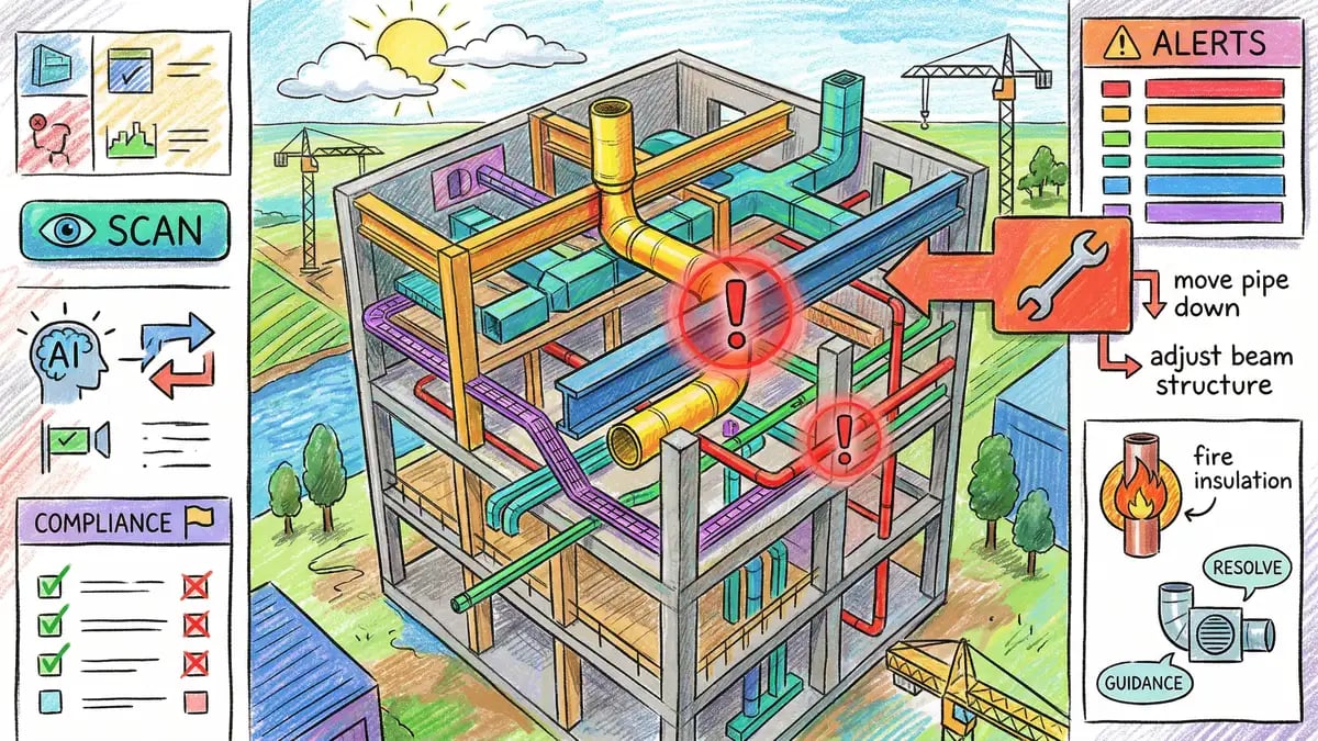 AI-powered BIM clash detection for construction design