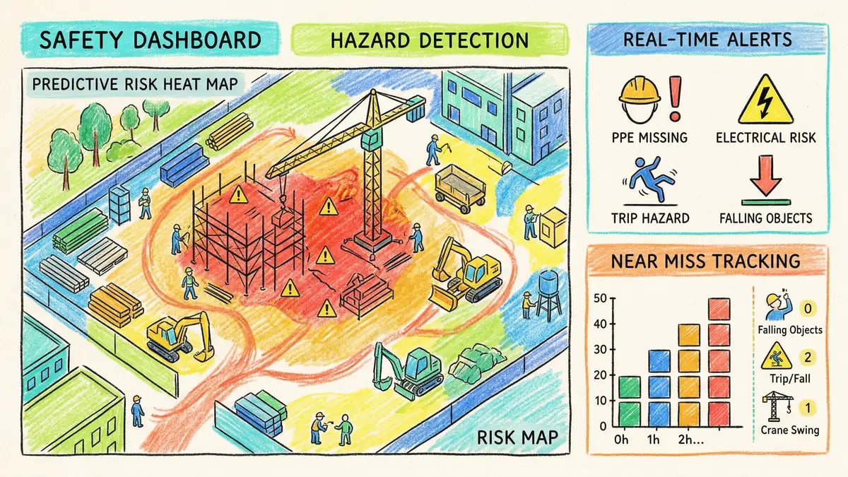 AI hazard detection dashboard for construction safety