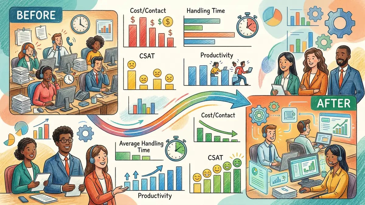 Customer service automation ROI measurement dashboard
