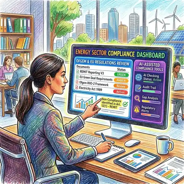 Energy sector regulatory compliance with AI assistance