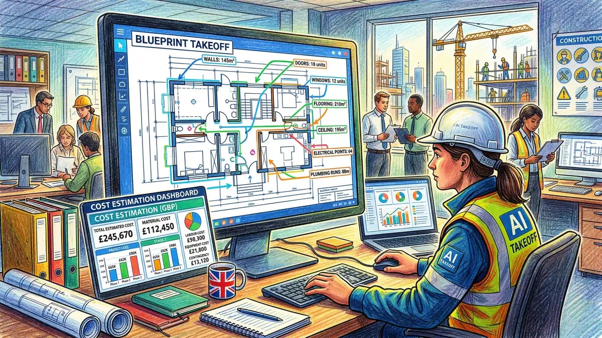 AI-powered automated takeoff analysis for quantity surveying