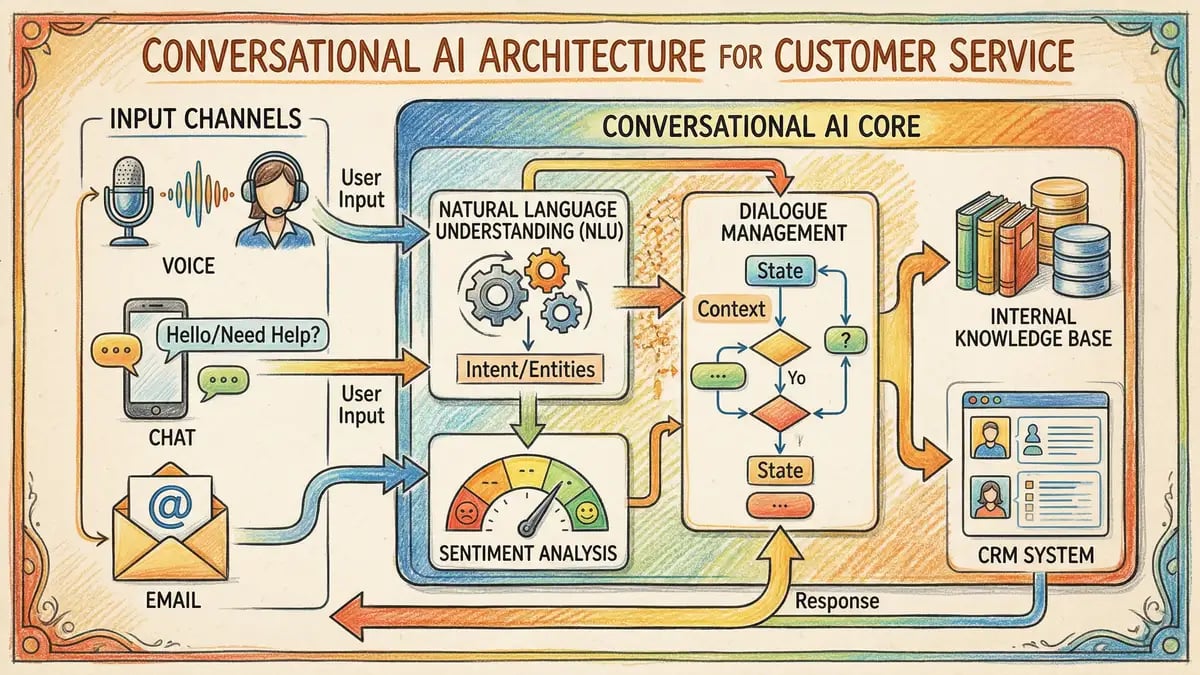 Conversational AI system architecture for customer service