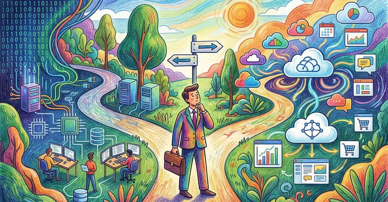 Custom AI solutions vs pre-built tools - business leader choosing between build and buy paths