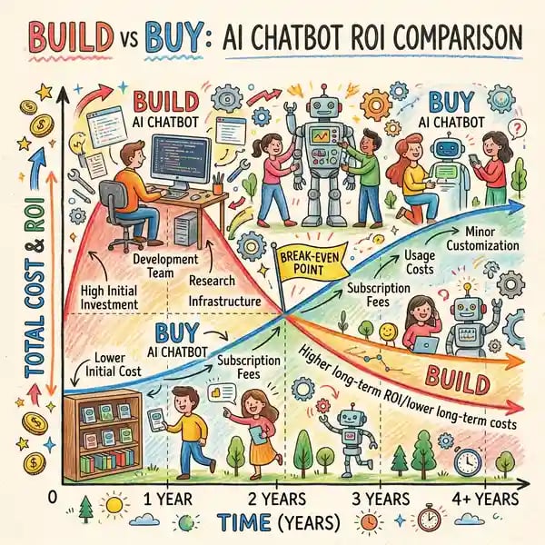 Build vs. Buy ROI comparison chart