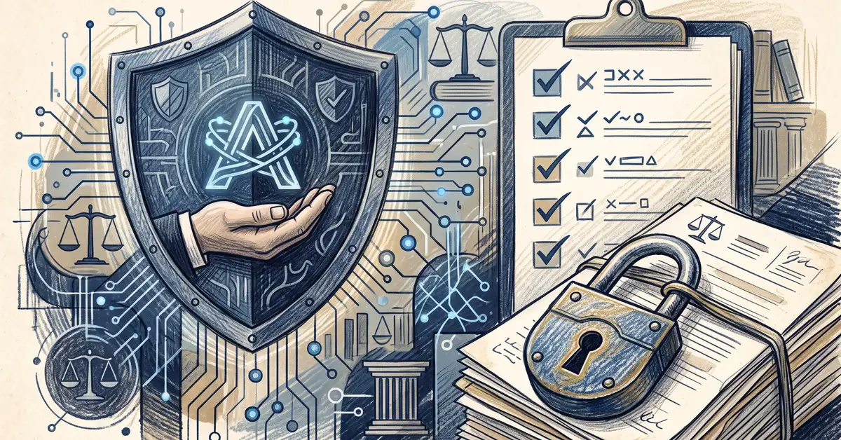 Data-security controls for legal AI: a shield, a governance checklist and a padlock over legal documents